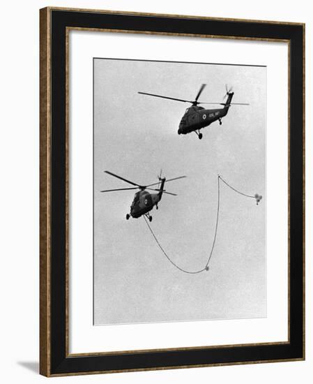 Air Fueling, Wessex Helicopter Being Refuelled in Flight, Farnborough, September 1964-null-Framed Photographic Print