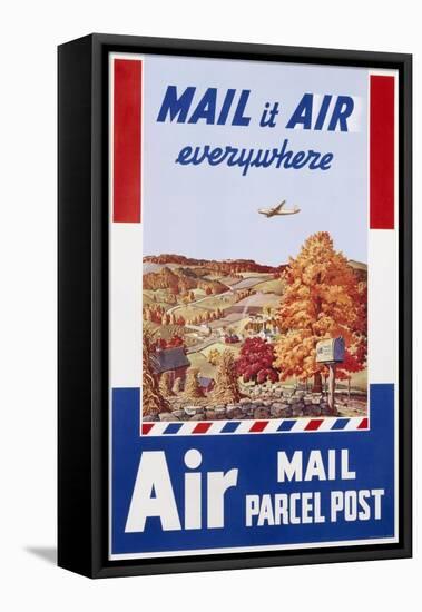 Air Mail Parcel Post Poster-Melbourne Brindle-Framed Premier Image Canvas