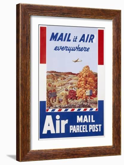 Air Mail Parcel Post Poster-Melbourne Brindle-Framed Giclee Print