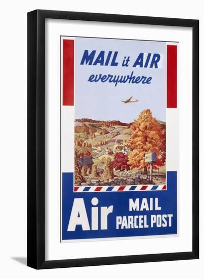 Air Mail Parcel Post Poster-Melbourne Brindle-Framed Giclee Print