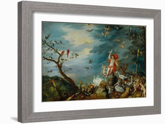 Air-one of four paintings showing the four elements, ordered in 1607 by Cardinal Federico Borromeo.-Jan Brueghel the Elder-Framed Giclee Print