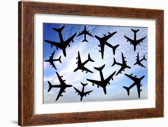 Air Traffic, Conceptual Image-Victor De Schwanberg-Framed Photographic Print