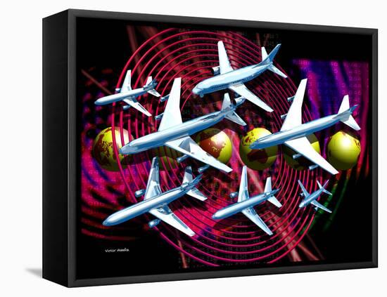 Air Travel-Victor Habbick-Framed Premier Image Canvas