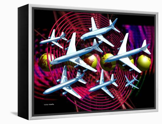 Air Travel-Victor Habbick-Framed Premier Image Canvas