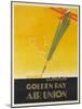 Air Union 1920s Travel Poster Paris London Golden Ray-null-Mounted Giclee Print
