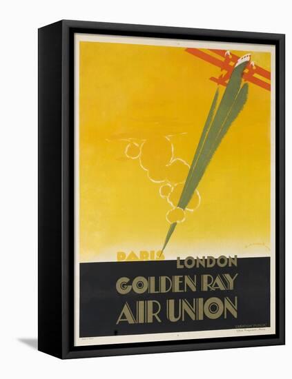 Air Union 1920s Travel Poster Paris London Golden Ray-null-Framed Premier Image Canvas