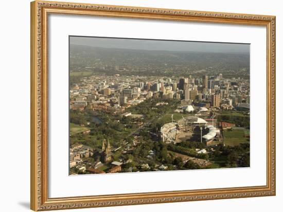 Air View of Downtown Adelaide, South Australia, Australia, Pacific-Tony Waltham-Framed Photographic Print