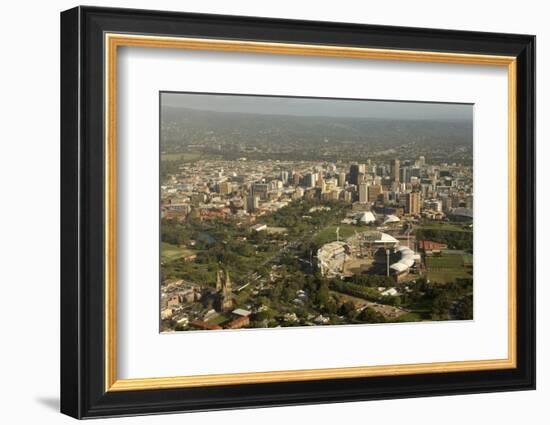 Air View of Downtown Adelaide, South Australia, Australia, Pacific-Tony Waltham-Framed Photographic Print