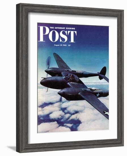 "Airborne Bomber," Saturday Evening Post Cover, August 29, 1942-Ivan Dmitri-Framed Giclee Print