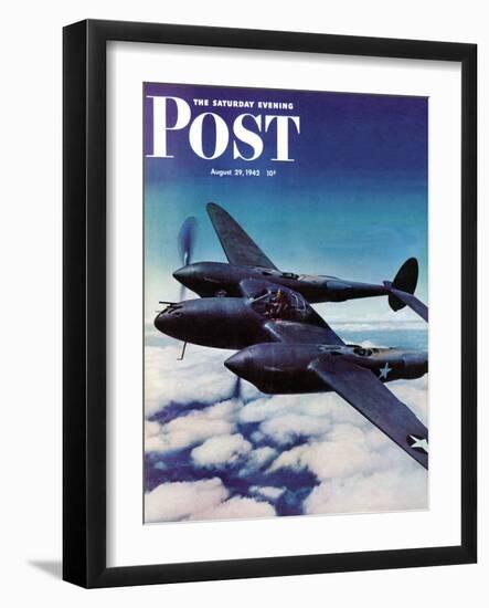 "Airborne Bomber," Saturday Evening Post Cover, August 29, 1942-Ivan Dmitri-Framed Giclee Print