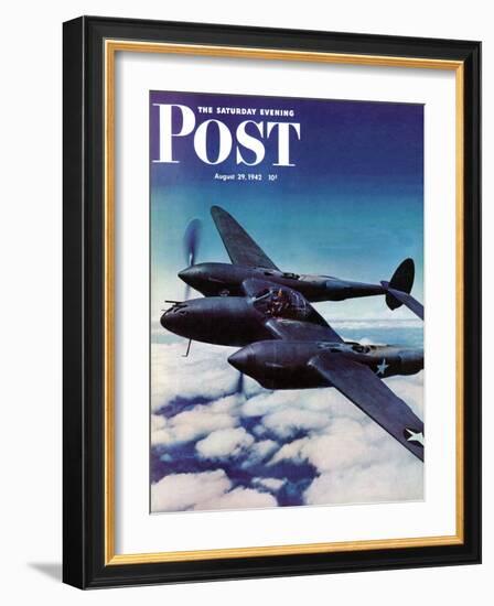 "Airborne Bomber," Saturday Evening Post Cover, August 29, 1942-Ivan Dmitri-Framed Giclee Print