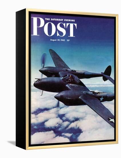 "Airborne Bomber," Saturday Evening Post Cover, August 29, 1942-Ivan Dmitri-Framed Premier Image Canvas