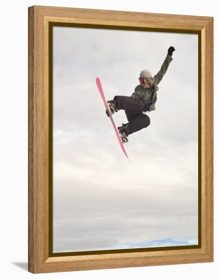 Airborne Snowboarder-null-Framed Premier Image Canvas