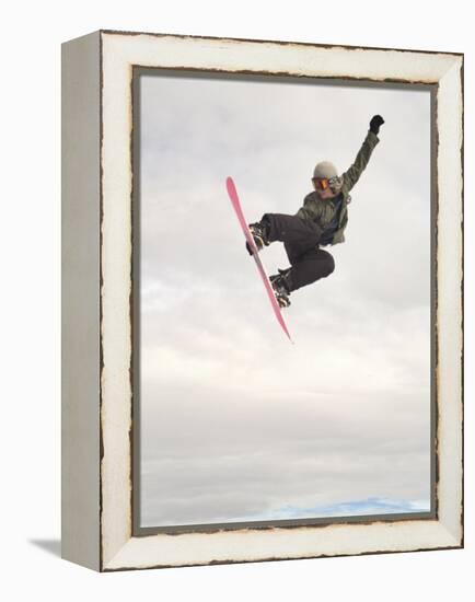 Airborne Snowboarder-null-Framed Premier Image Canvas