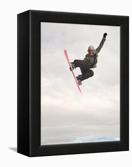 Airborne Snowboarder-null-Framed Premier Image Canvas