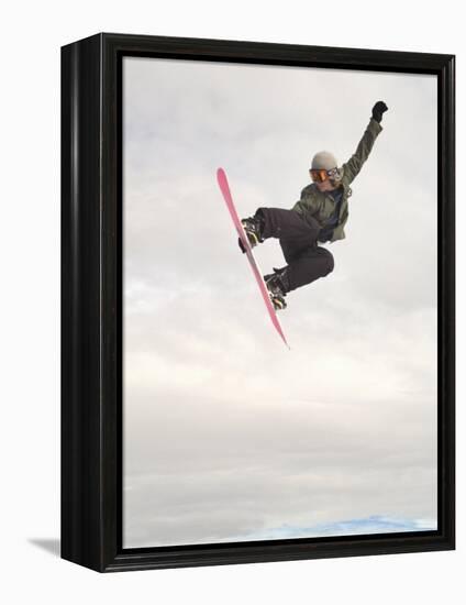 Airborne Snowboarder-null-Framed Premier Image Canvas