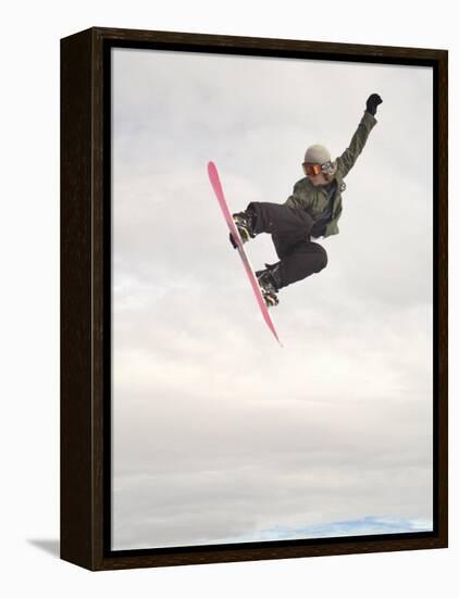 Airborne Snowboarder-null-Framed Premier Image Canvas