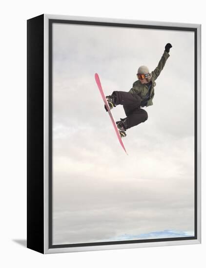 Airborne Snowboarder-null-Framed Premier Image Canvas