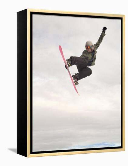 Airborne Snowboarder-null-Framed Premier Image Canvas