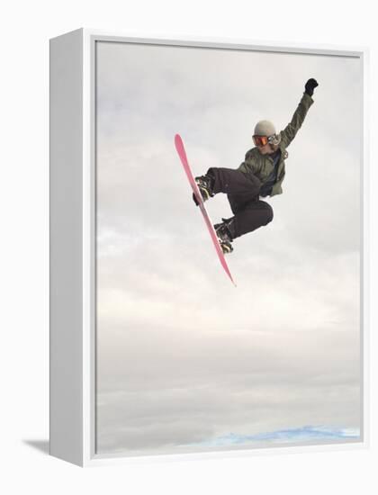 Airborne Snowboarder-null-Framed Premier Image Canvas