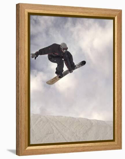 Airborne Snowboarder-null-Framed Premier Image Canvas