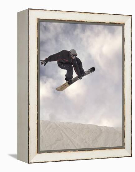 Airborne Snowboarder-null-Framed Premier Image Canvas