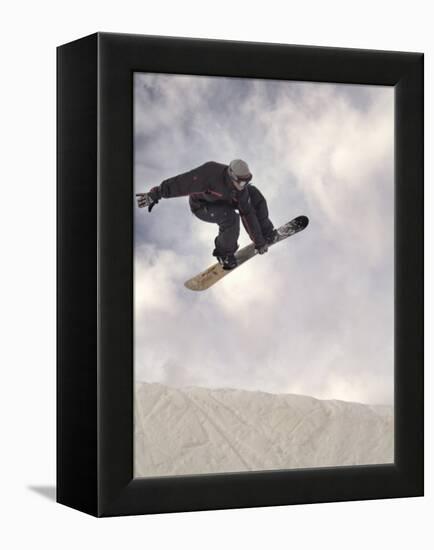 Airborne Snowboarder-null-Framed Premier Image Canvas