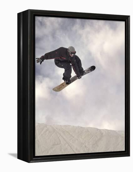 Airborne Snowboarder-null-Framed Premier Image Canvas