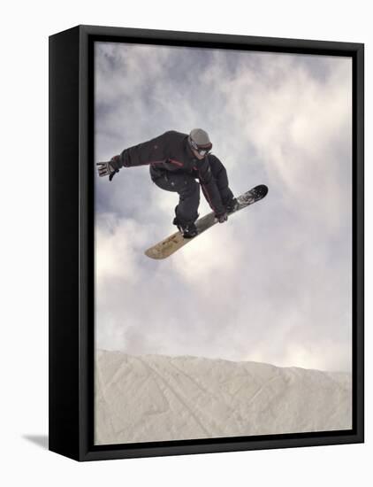 Airborne Snowboarder-null-Framed Premier Image Canvas