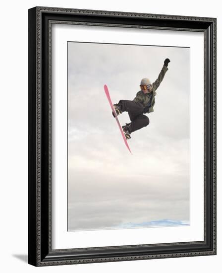 Airborne Snowboarder-null-Framed Photographic Print