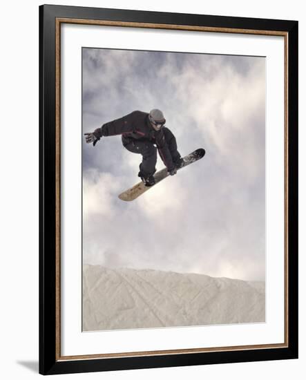 Airborne Snowboarder-null-Framed Photographic Print