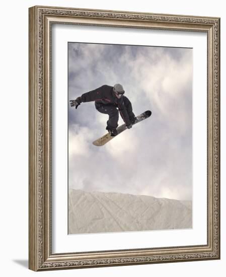 Airborne Snowboarder-null-Framed Photographic Print