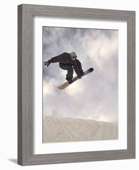 Airborne Snowboarder-null-Framed Photographic Print