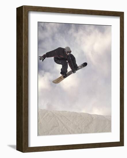 Airborne Snowboarder-null-Framed Photographic Print