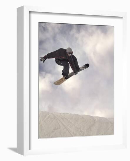 Airborne Snowboarder-null-Framed Photographic Print