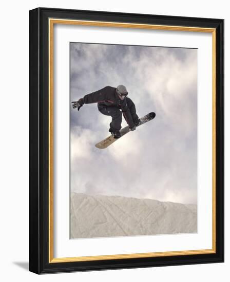 Airborne Snowboarder-null-Framed Photographic Print