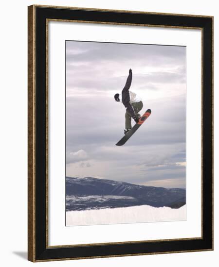 Airborne Snowboarder-null-Framed Photographic Print