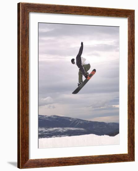 Airborne Snowboarder-null-Framed Photographic Print