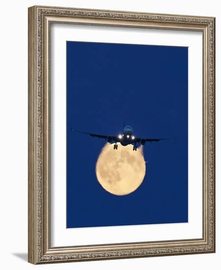 Airbus 330 Passing In Front of the Moon-David Nunuk-Framed Photographic Print