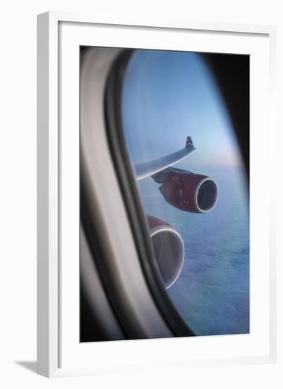 Airbus A340 Aircraft, View Out of the Window with Engine and Wing-Jon Arnold-Framed Photographic Print