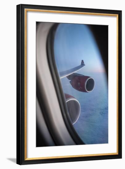 Airbus A340 Aircraft, View Out of the Window with Engine and Wing-Jon Arnold-Framed Photographic Print