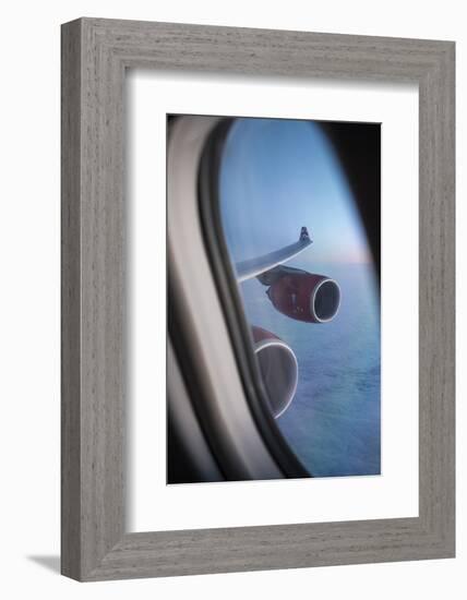 Airbus A340 Aircraft, View Out of the Window with Engine and Wing-Jon Arnold-Framed Photographic Print