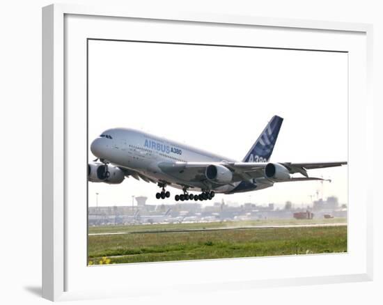 Airbus A380, the World's Largest Passenger Plane, Takes Off Successfully on its Maiden Flight-null-Framed Photographic Print