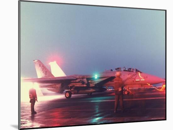 Aircraft Carrier Directing Fighter Aircraft in US Led Allied Desert Storm Gulf War Mission-P^ Cichonowicz-Mounted Photographic Print