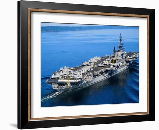 Aircraft Carrier in Calm Water-Stocktrek Images-Framed Photographic Print