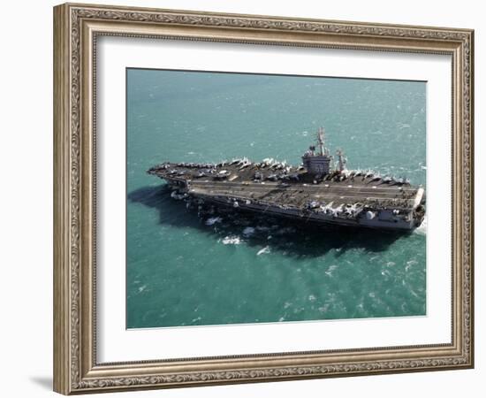 Aircraft Carrier USS Dwight D. Eisenhower Sails Through the Meditteranean Sea-Stocktrek Images-Framed Photographic Print