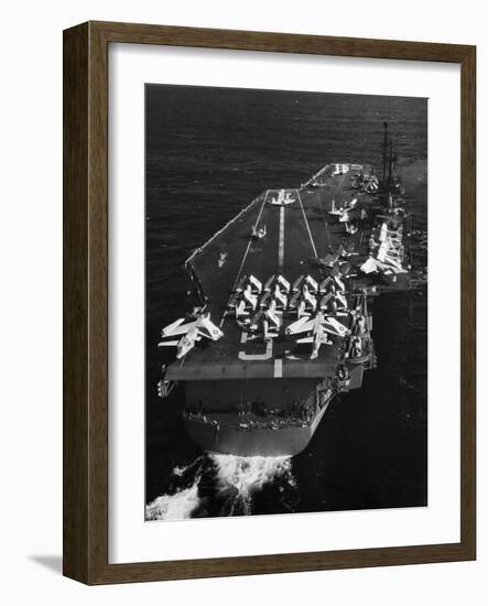 Aircraft Carrier USS Forrestal out to Sea-Philip Gendreau-Framed Photographic Print