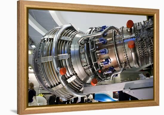 Aircraft Engine on Display.-Mark Williamson-Framed Premier Image Canvas