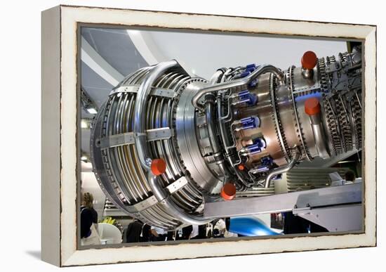 Aircraft Engine on Display.-Mark Williamson-Framed Premier Image Canvas