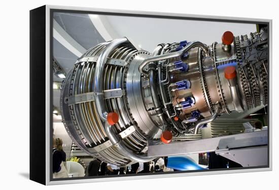 Aircraft Engine on Display.-Mark Williamson-Framed Premier Image Canvas